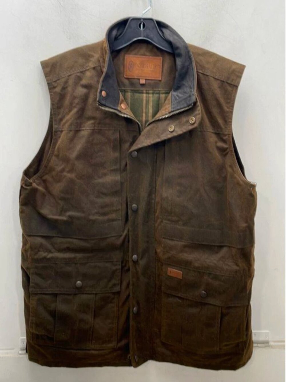 Outback Trading Co Oilskin Deer Hunter Vest Mens L Waxed Canvas Brown 2049